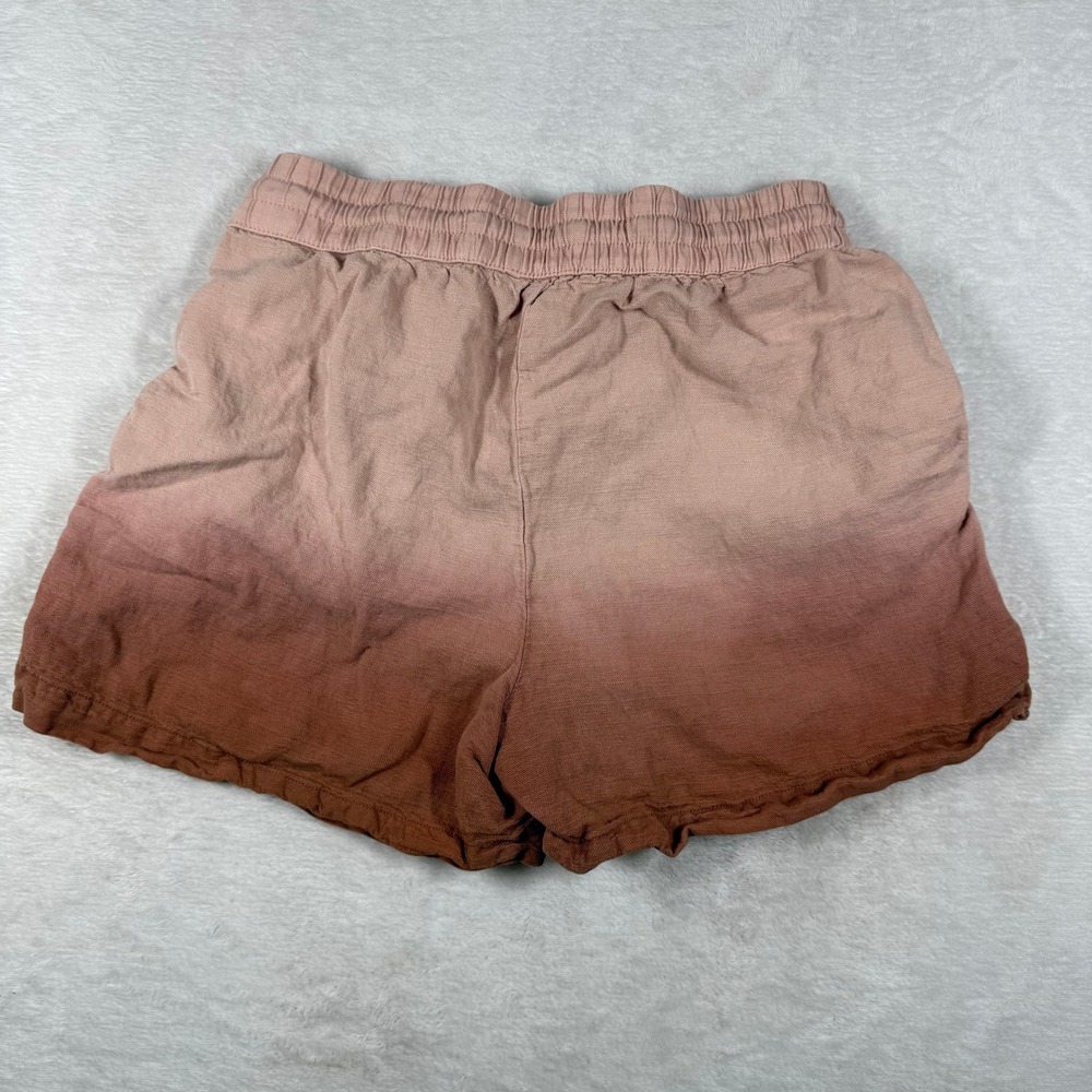 C&C California Womens Ombre Linen Blend‎ Drawstring Shorts Pink Brown Small - Picture 8 of 9